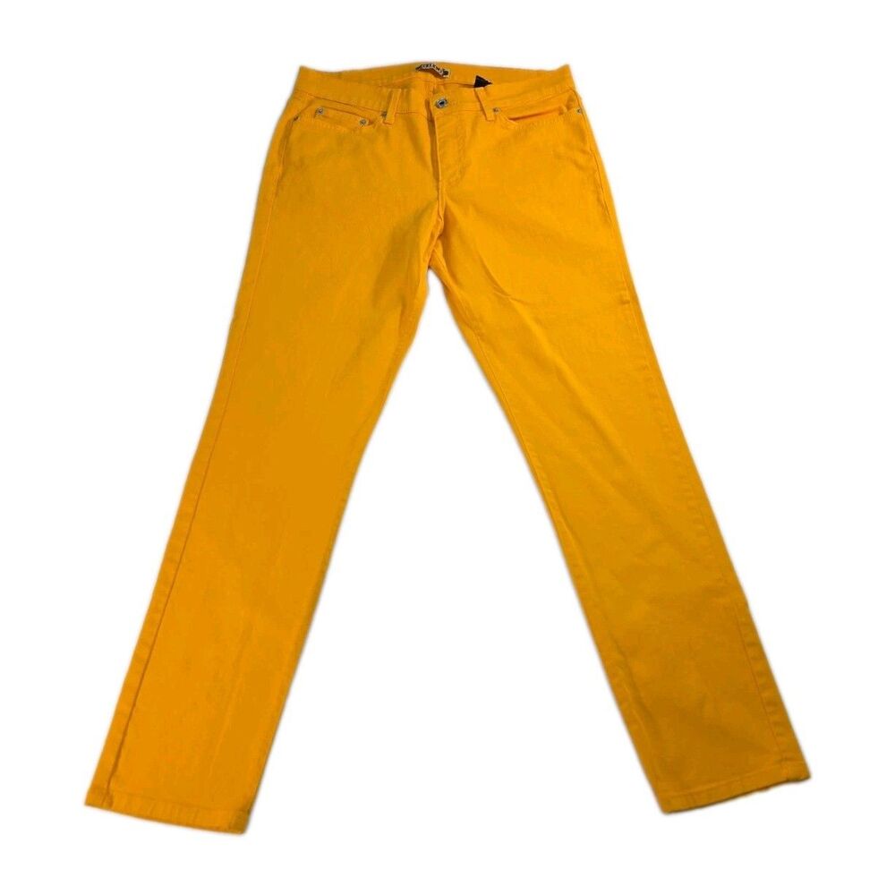 Solo Semore Jeans Skinny Neon Yellow Banana Pants Mens 34x32 Skater 90s Y2K